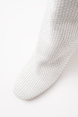 ROBERTA - White Woven Leather Knee-High Boots