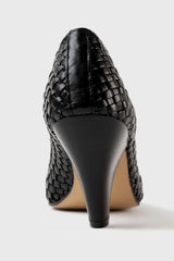 Samia black woven leather pumps - Souliers Martinez