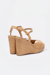 SUMMER - Natural Raffia Platform Sandals