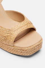SUMMER - Natural Raffia Platform Sandals