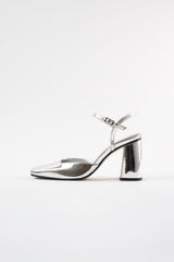 SVETLANA - Silver Mirror Faux Leather Pumps