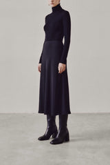 Triana black leather knee-high boots worn - Souliers Martinez