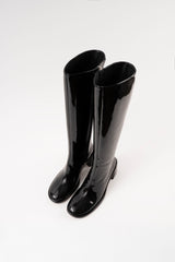 TRIANA - Black Patent Leather Knee-High Boots