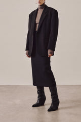 UTAH - Black Woven Leather Knee-High Boots