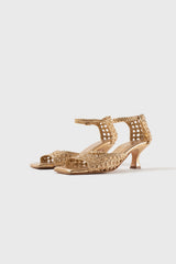 Veronica gold woven leather sandals - Souliers Martinez