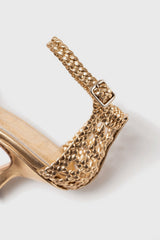 Veronica gold woven leather sandals - Souliers Martinez