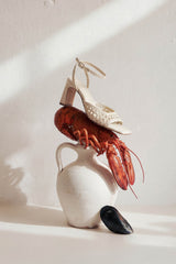 LÉA - White Woven Leather Sandals