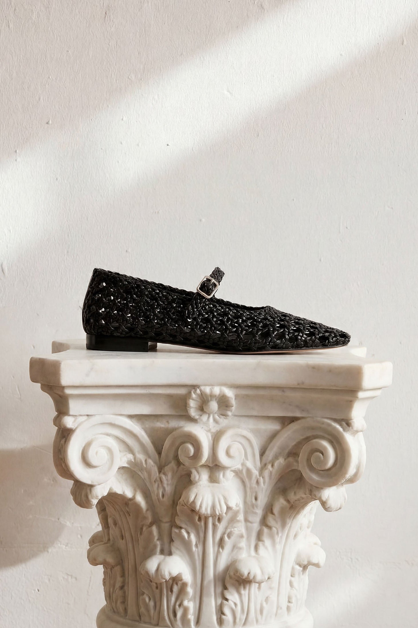PARIS - Black Woven Leather Ballerina