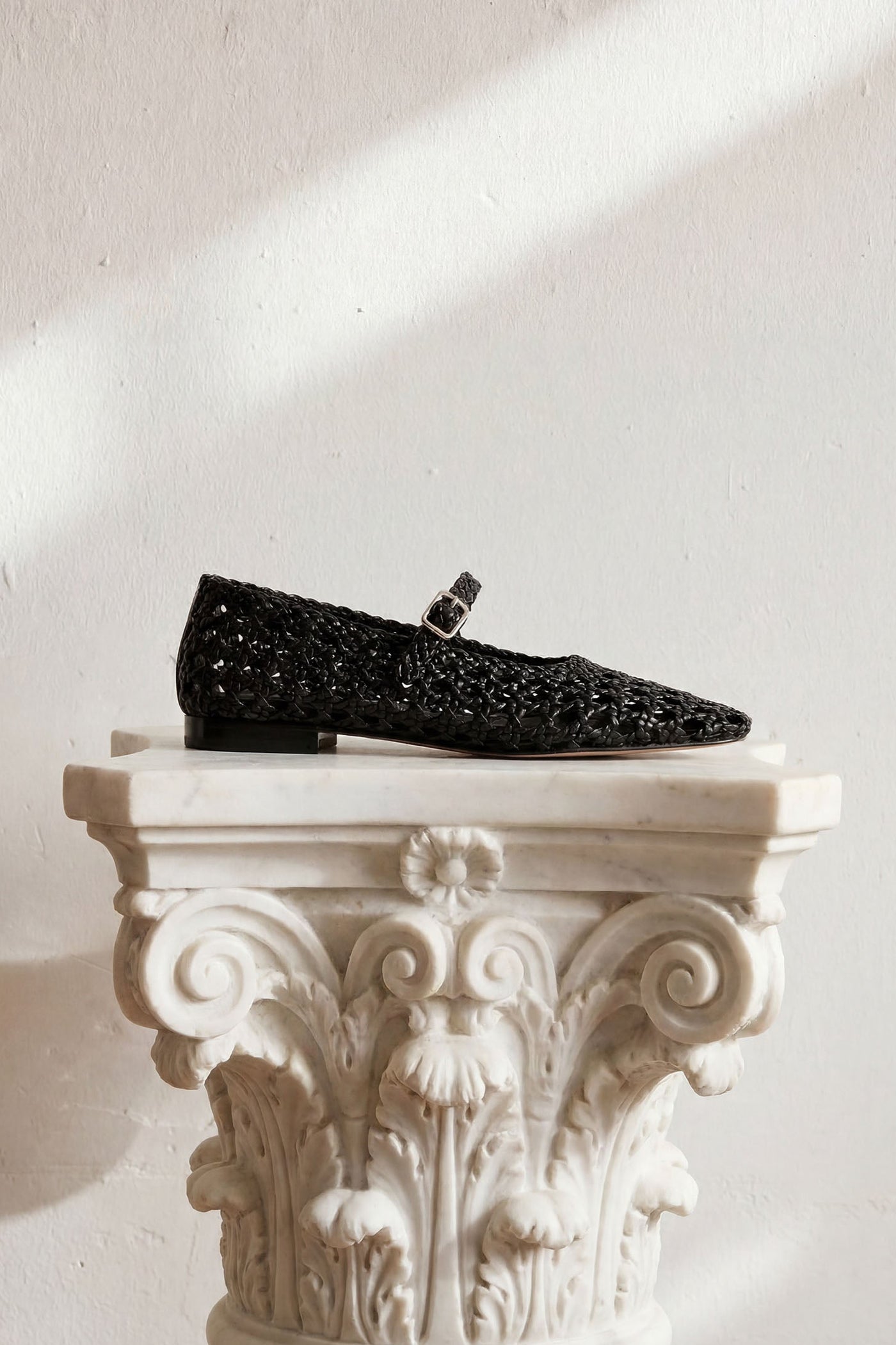 PARIS - Black Woven Leather Ballerina – Souliers Martinez
