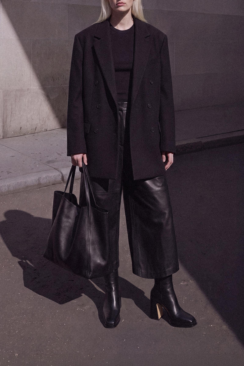 CHUECA - Black Leather Platform Boots