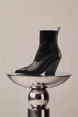 COLORADO - Black Woven Leather Ankle Boots
