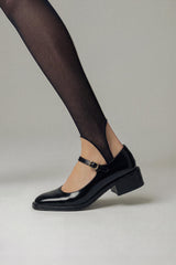 PENELOPE - Black Polished Leather Babies