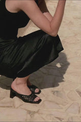 ERNESTINA - Black Woven Leather Sandals