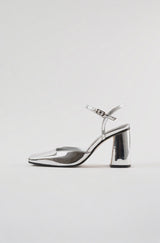 SVETLANA - Silver Mirror Faux Leather Pumps