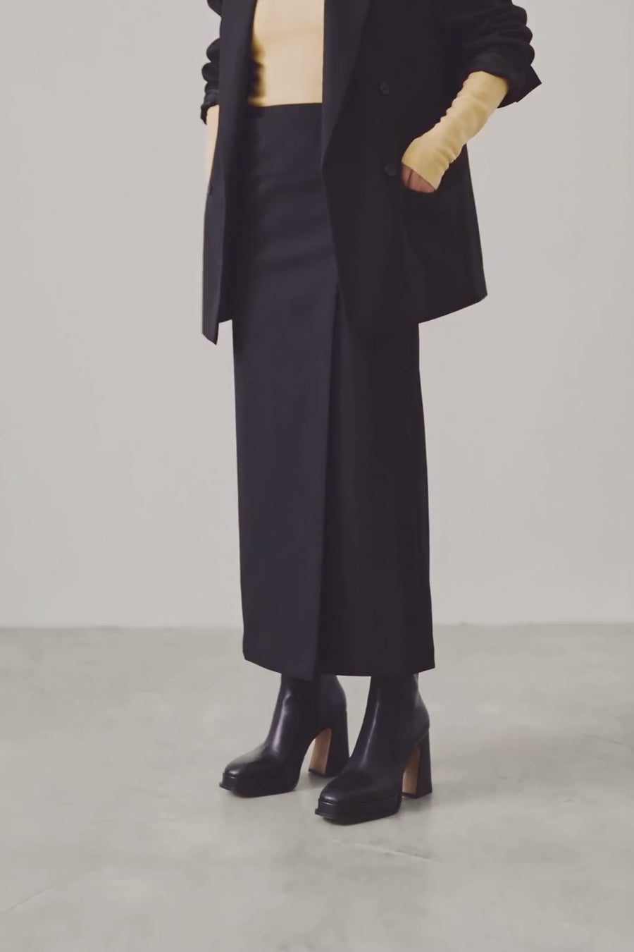 CHUECA - Black Leather Platform Boots