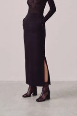 Souliers Martinez Poppy black mesh boots worn video