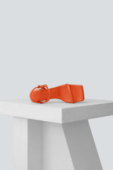 ANDALUCIA - Orange Leather Platform Sandals