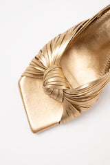 ALCALA - Gold Leather Knot Sandals