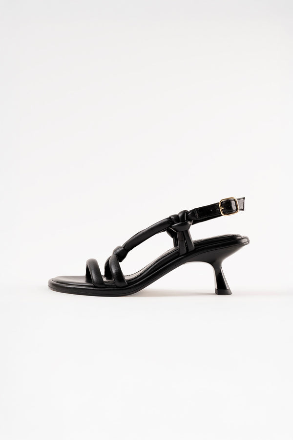 ALICANTE - Black Leather Sandals