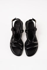 ALICANTE - Black Leather Sandals