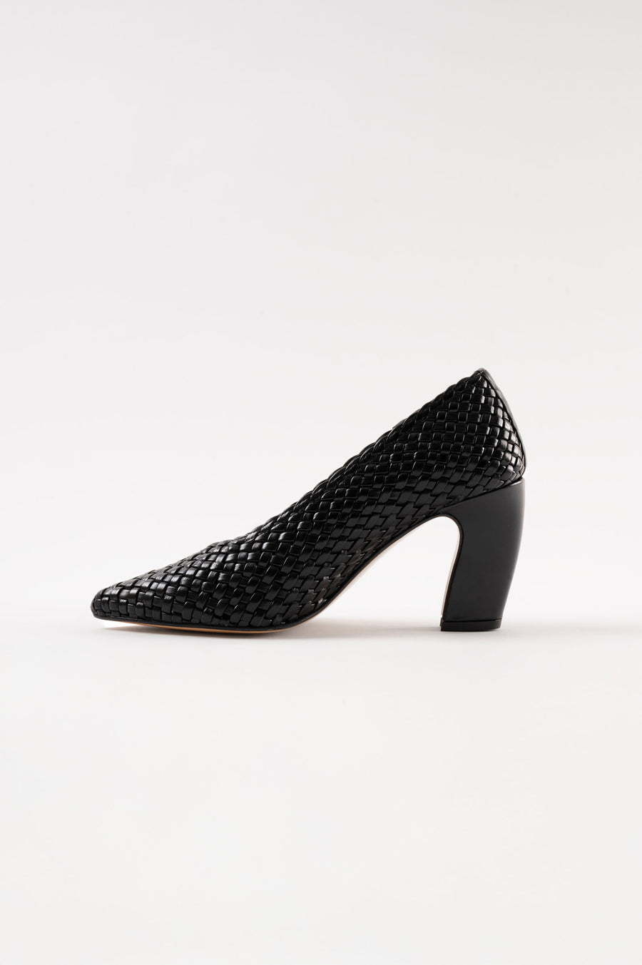 CANDICE - Black Woven Leather Pumps