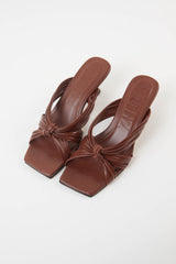 AMANDA - Dark Brown Woven Leather Sandals