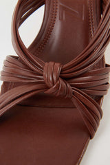 AMANDA - Dark Brown Woven Leather Sandals