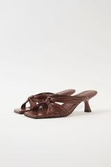 AMANDA - Dark Brown Woven Leather Sandals