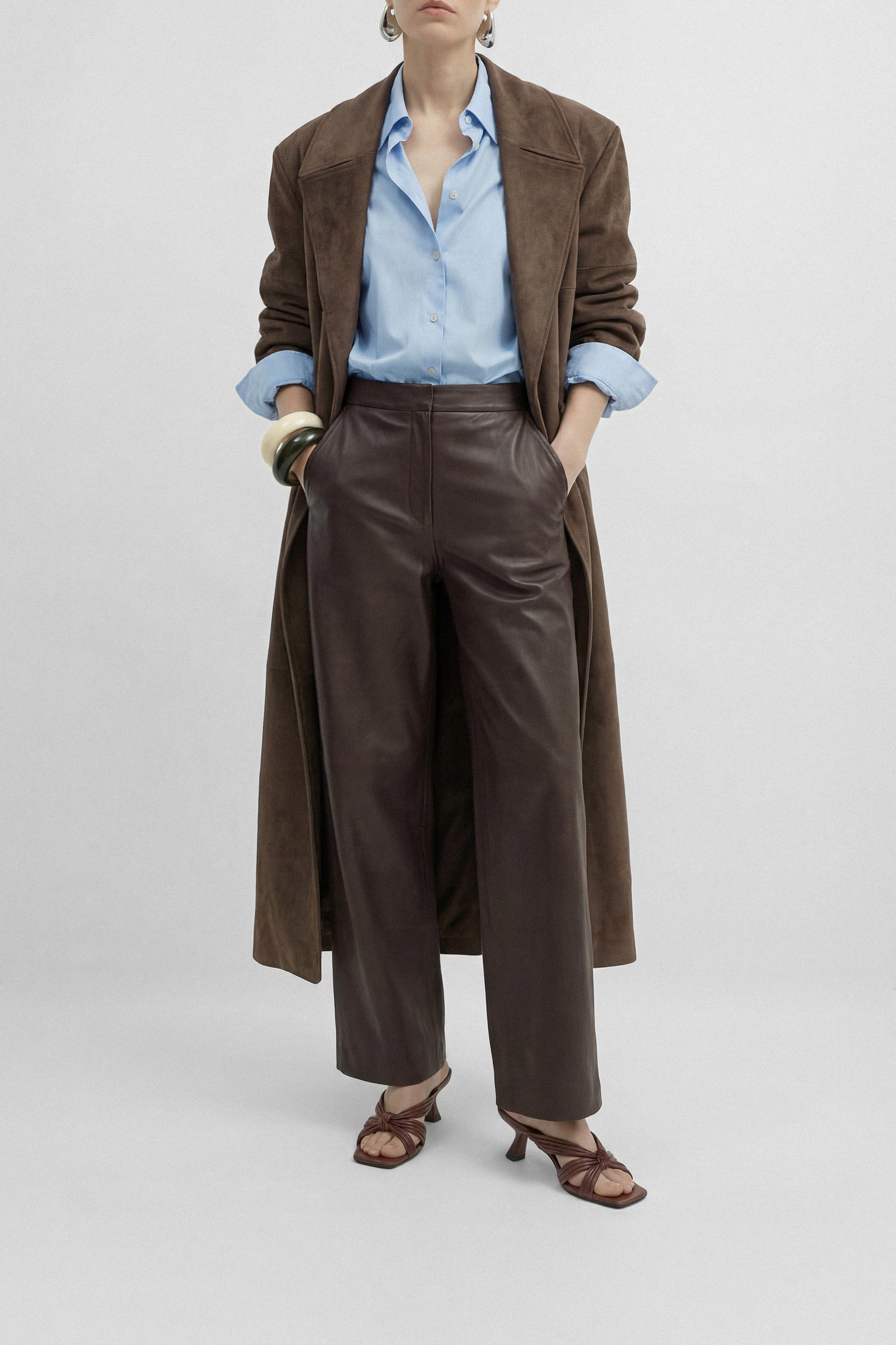 AMANDA - Dark Brown Woven Leather Sandals Souliers Martinez AMANDA - Dark Brown Woven Leather Sandals Souliers Martinez