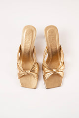 AMANDA - Gold Woven Leather Sandals