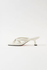 AMANDA - White Woven Leather Sandals