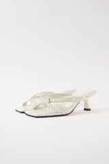AMANDA - White Woven Leather Sandals