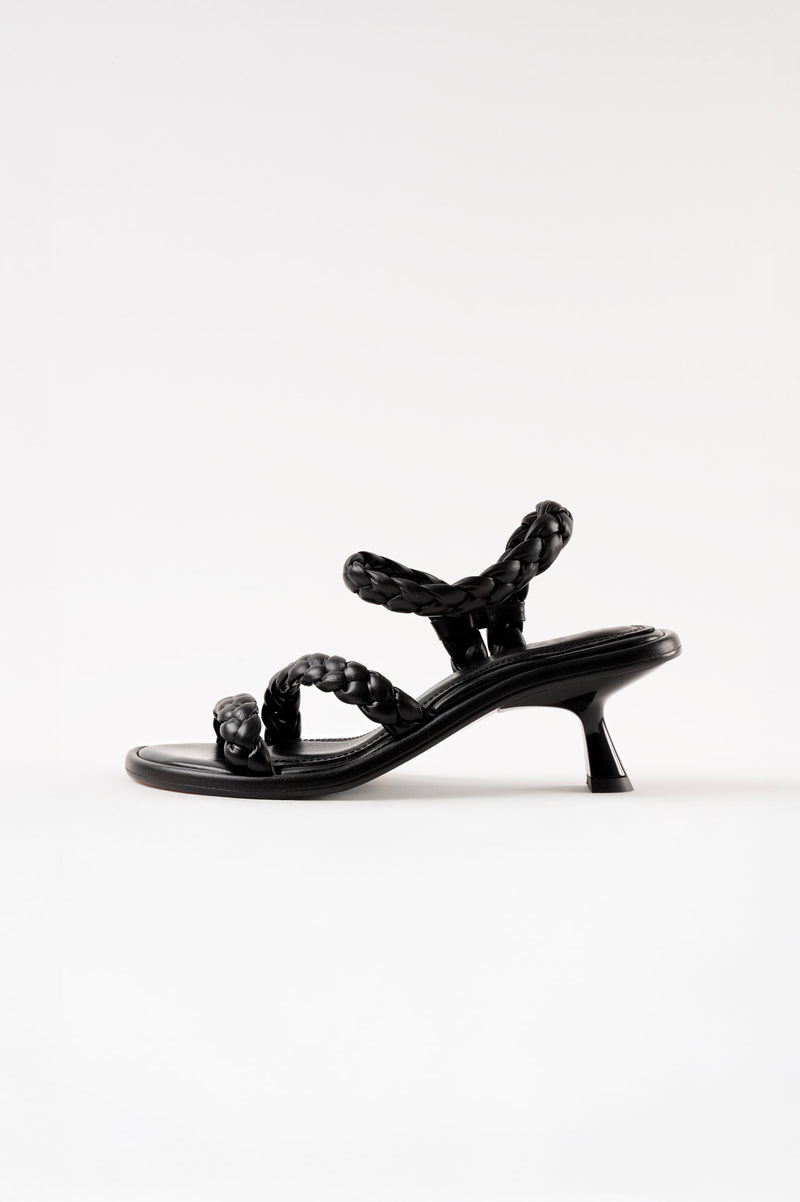 ANAYA - Black Woven Leather Sandals