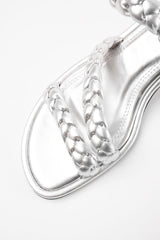 ANAYA - Silver Woven Leather Sandals