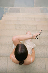 ANATERESA - Beige Faux Python Leather Sandals
