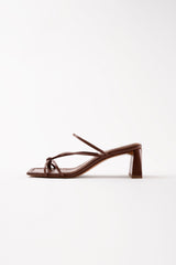 ARANDINA - Chocolate Leather Strappy Sandals