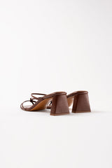 ARANDINA - Chocolate Leather Strappy Sandals