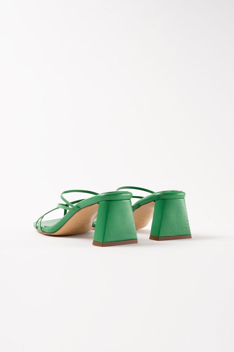 ARANDINA - Green Leather Strappy Sandals