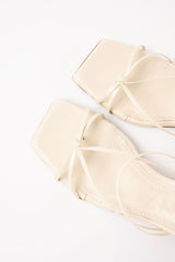 ARANDINA - White Leather Strappy Sandals
