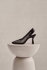 Souliers Martinez Beatriz Black Résille - stèle