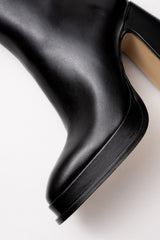 BEGONIA - Black Leather Platform Boots