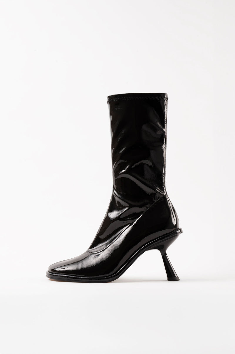 Patent leather short boots hotsell