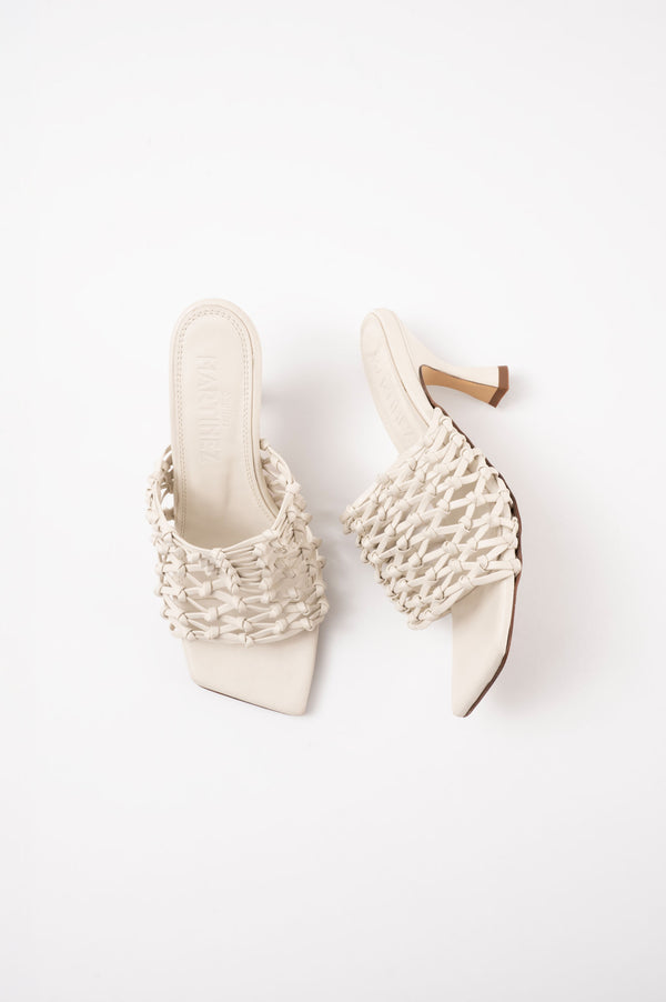 CABO - White Woven Leather Sandals
