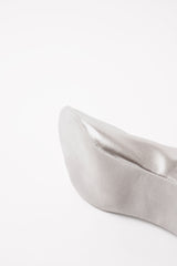 CARLA - Silver Faux Stretch Leather Socks