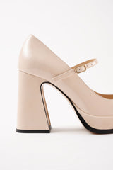 CASILDA - Off-White Patent Leather Mary Jane Pumps