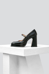 CASILDA - Black Soft Patent Leather Mary Jane Pumps