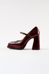 CASILDA - Burgundy Patent Leather Mary Jane Pumps