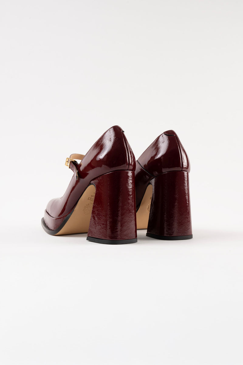 CASILDA - Burgundy Patent Leather Mary Jane Pumps
