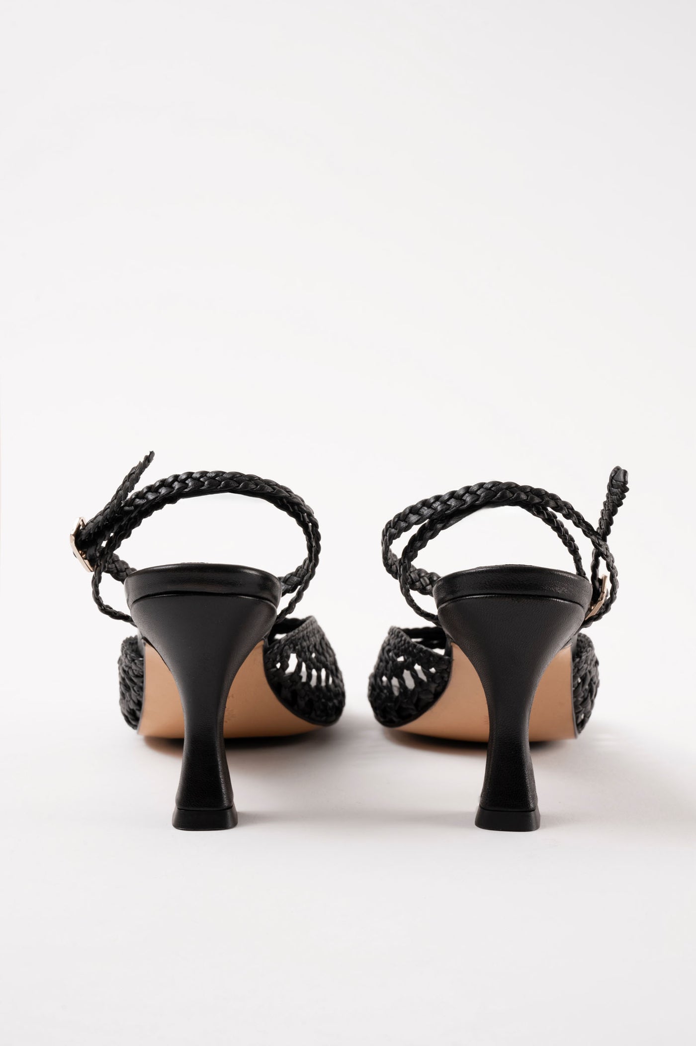CATERINA - Black Woven Leather Sandals – Souliers Martinez