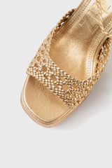 CHEYENNE - Gold Woven Leather Sandals